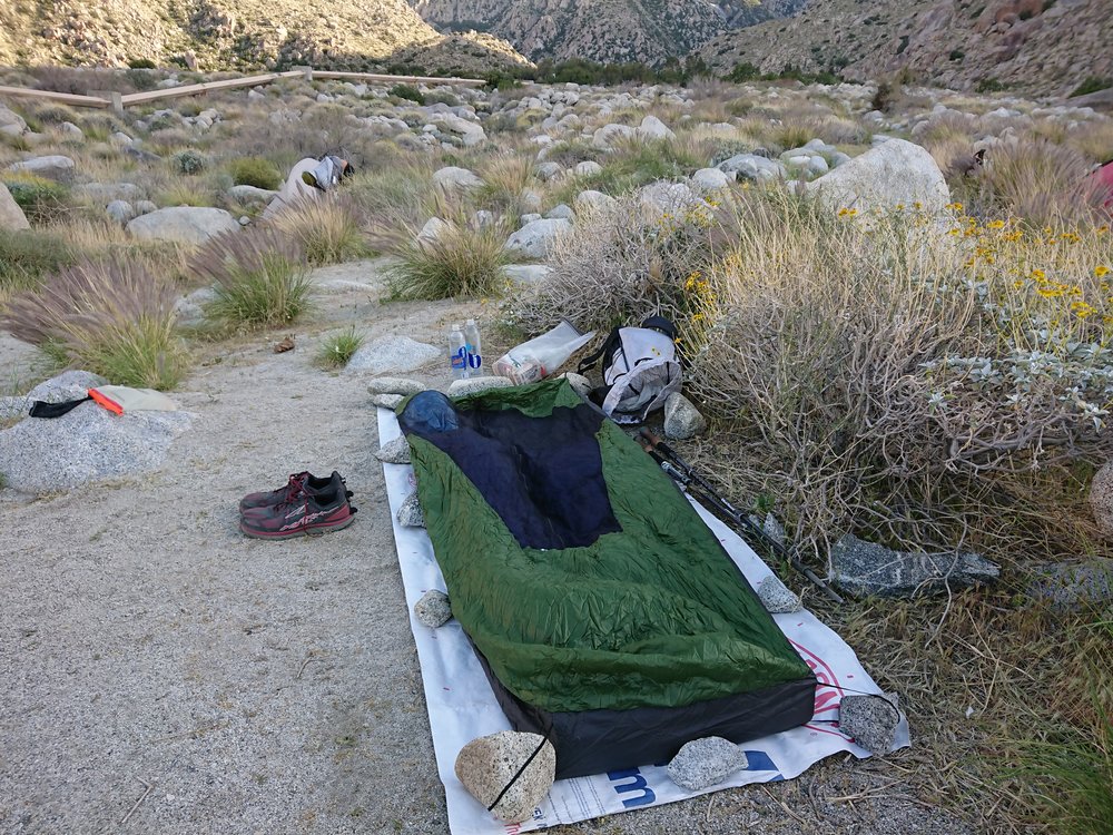  Windy campsite after the descent from Mt San Jacinto. 