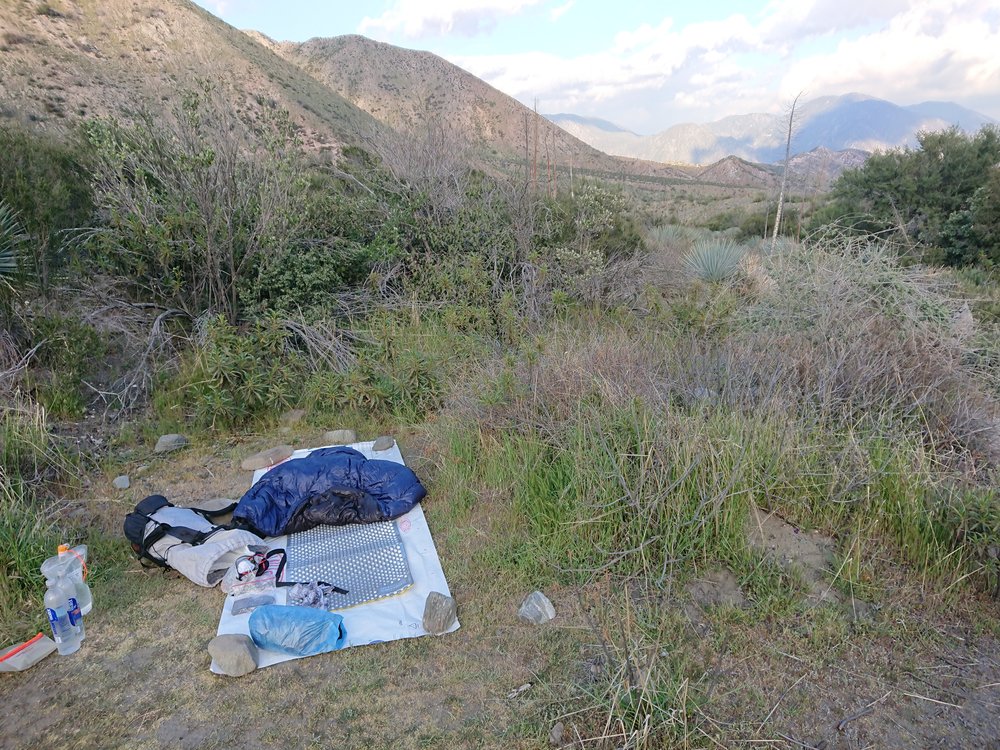  This camp ended up being both cold and wet which resulted in frost on my sleeping bag 