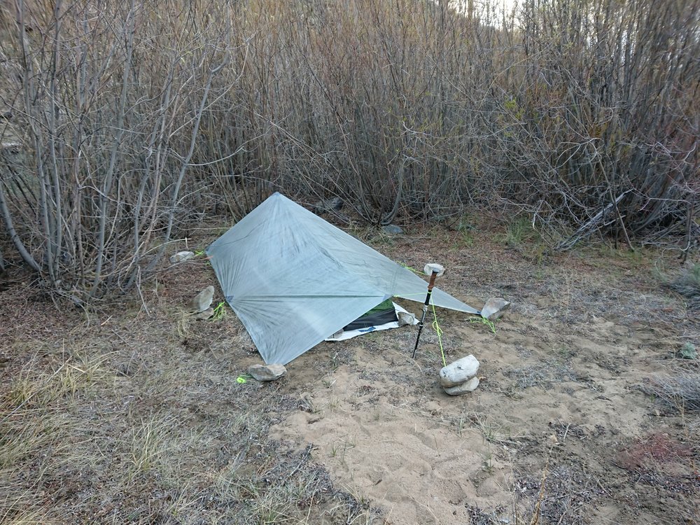  My setup for the coldest night on trail so far.  