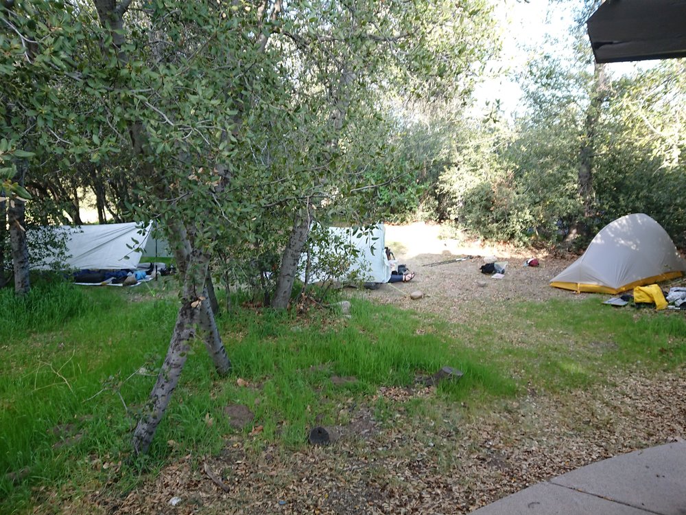  The group&rsquo;s camp for the night. My tarp is on the left and ended up not being necessary at all. 