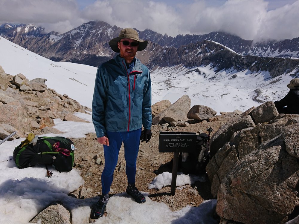  On top of Forester Pass and the highest point of the PCT, all downhill to Canada now! 