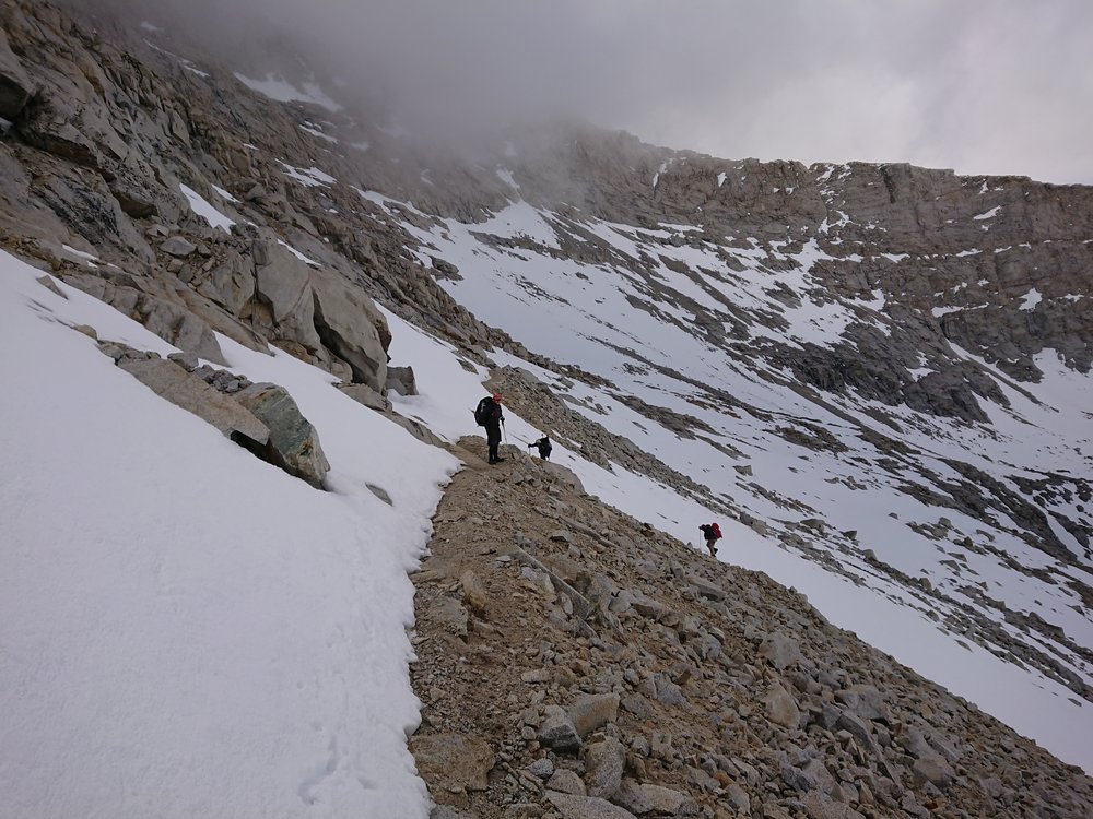  Jumanji, Avocado and Sensei ascending the switchbacks to Forester Pass 