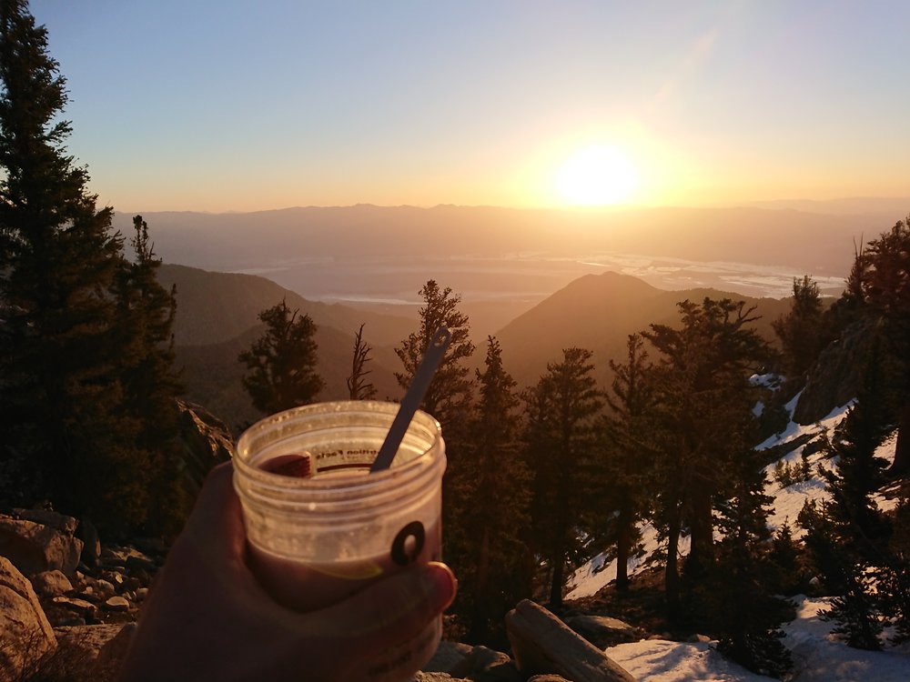  Enjoying my breakfast while looking out over Owens Valley. 