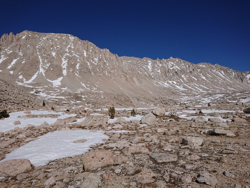  View of Mt Whitney and the ridge leading to it from Guitar Lake 