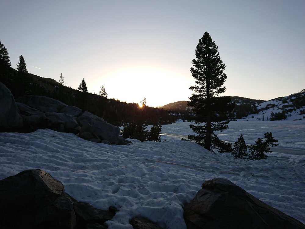  The sun peeking over Dorothy Lakes Pass 