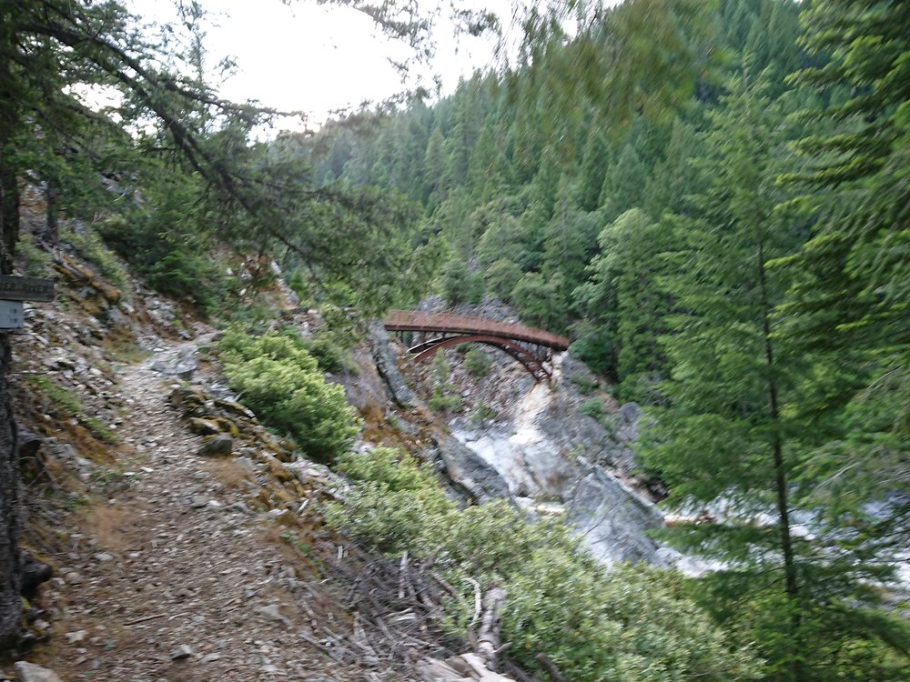 Bridge at the bottom of a deep valley that I crossed just before setting up camp