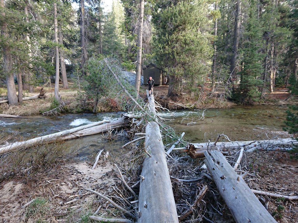  Scary crossing to a High Sierra Camp that normally has a bridge 