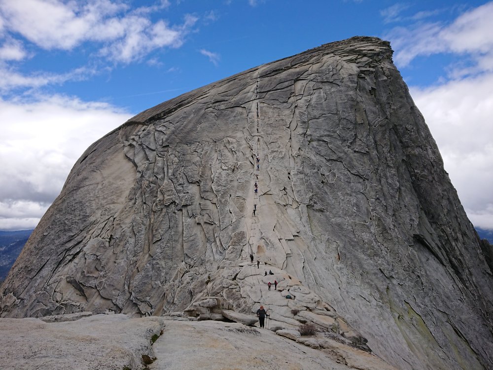  The steep cables section for the last bit of climbing up Half Dome 