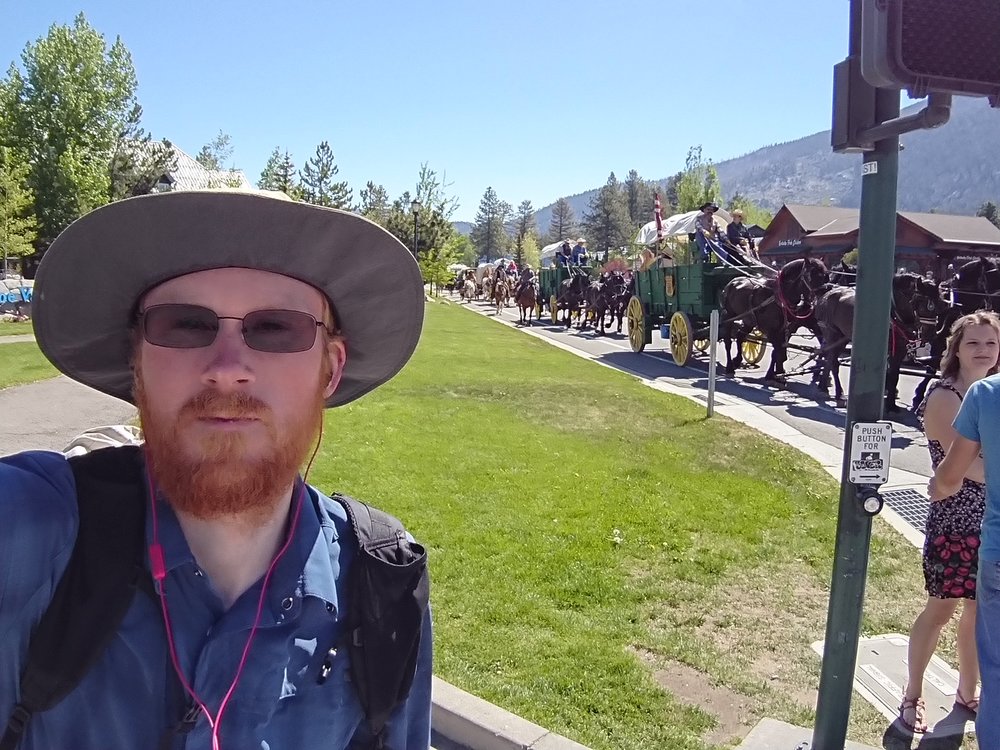  On the way to the store I passed a wagon train on the highway 