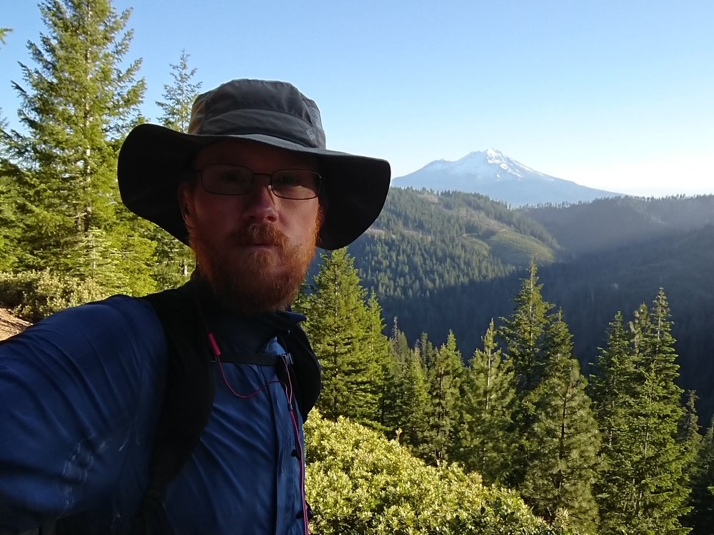Morning selfie with Mount Shasta