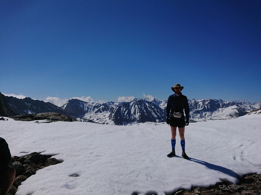  Finally on top of the pass in my very fashionable hiker outfit 