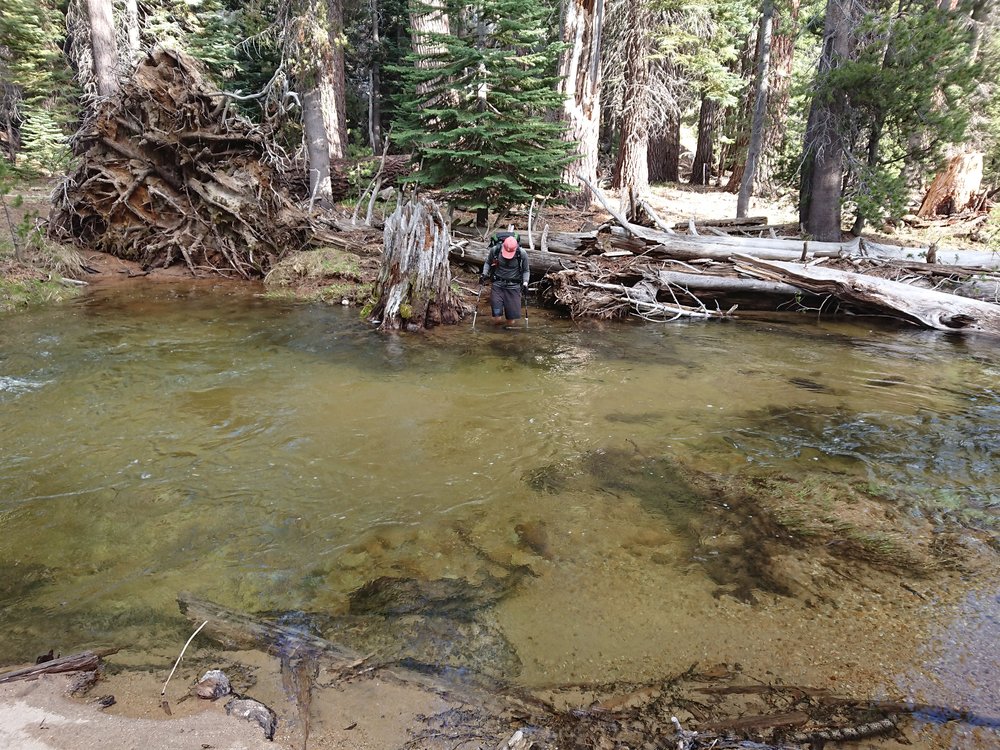 One of the very deep creeks we had to cross