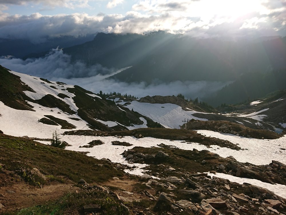  Further down the valley was still completely filled with clouds 