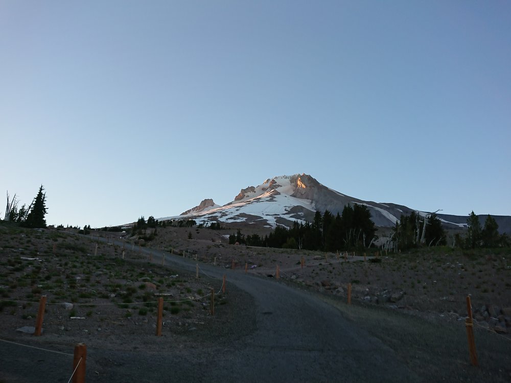  Last rays of sun hitting Mt Hood 