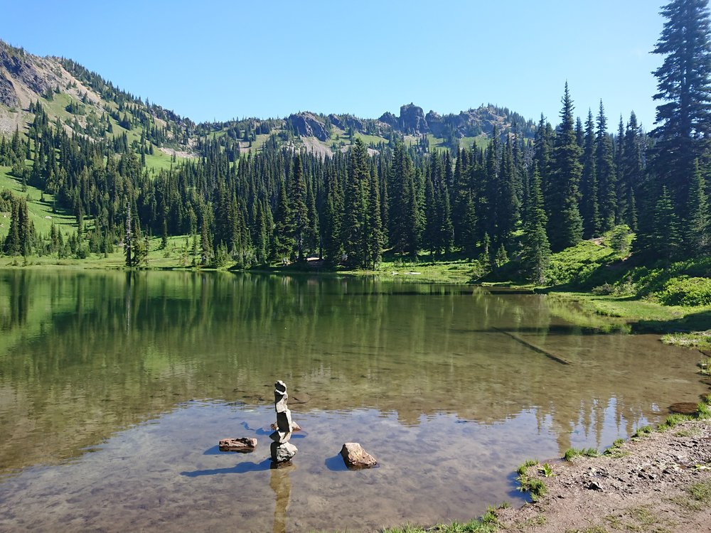  Sheep Lake looking at the ridge I have to climb over in the background 