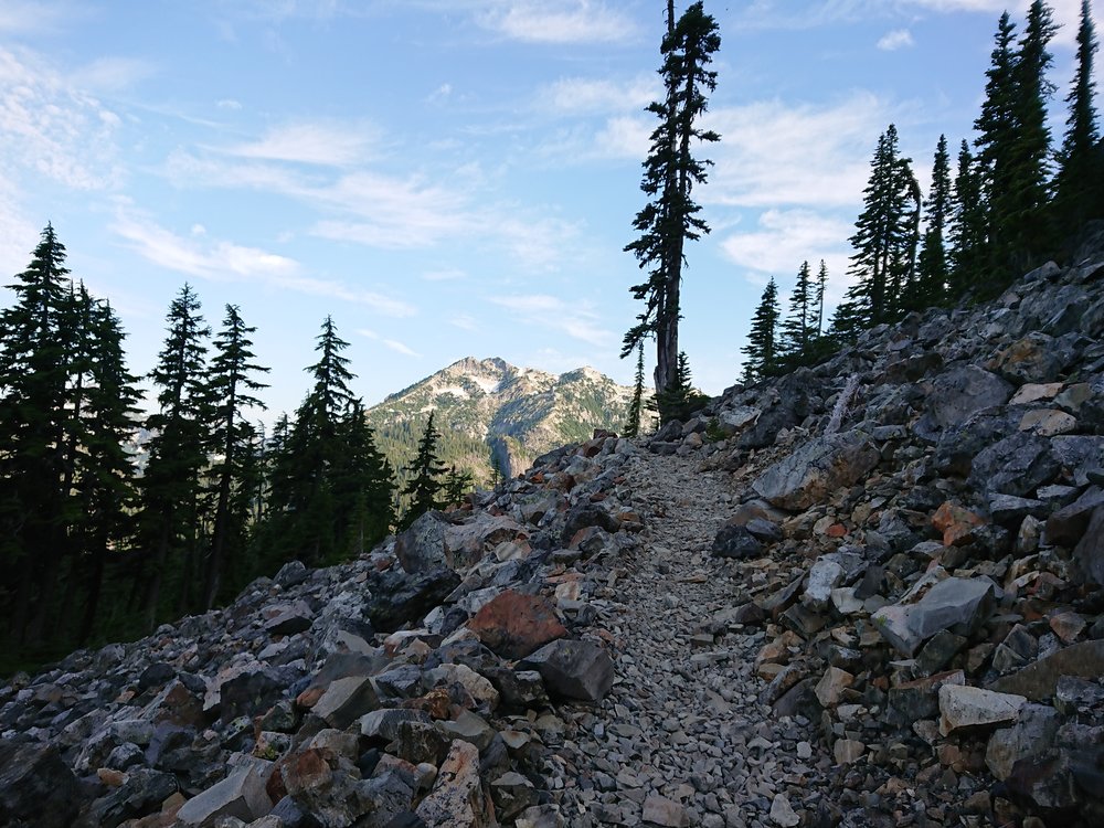  Climbing up the rocky trail 