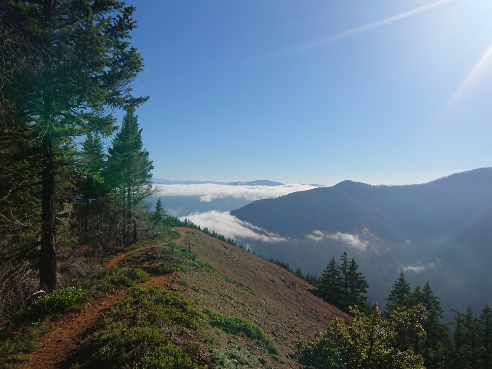  I spent a brief time walking on a ridge looking at the low lying clouds 