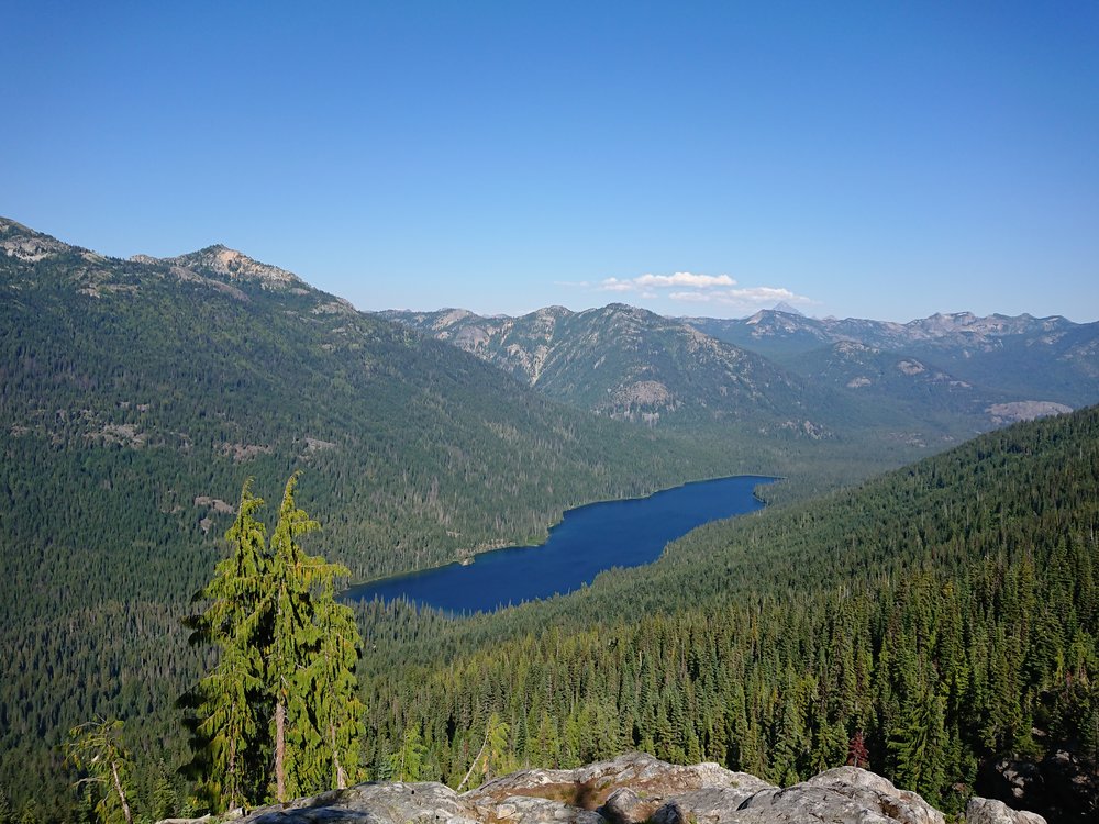  Beautiful lake in forested valley 